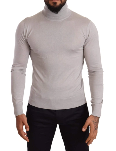 Shop Dolce & Gabbana Gray Cashmere Turtleneck Pullover Sweater