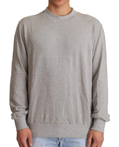 Shop Dolce & Gabbana Gray Cotton Crewneck Pullover Sweater