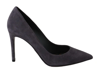 Shop Dolce & Gabbana Gray Suede Leather Stiletto  Shoes Heels