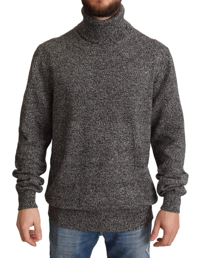 Shop Dolce & Gabbana Gray Turtle Neck Cashmere Pullover Sweater