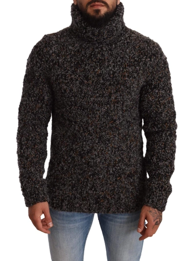 Shop Dolce & Gabbana Gray Wool Blend Turtleneck Pullover Sweater