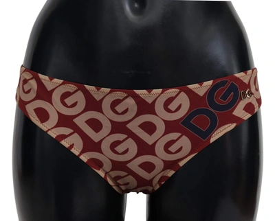Dolce & Gabbana Multicolor Dg Logo Print Bottom Beachwear Bikini Swimsuit In Multicolor