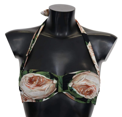 Shop Dolce & Gabbana Multicolor Floral Print Beachwear Bikini Tops