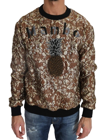 Shop Dolce & Gabbana Multicolor Mambo Jacquard Pineapple Pullover Sweater