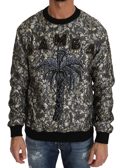 Dolce & Gabbana Multicolor Samba Jacquard Palmtree Pullover Sweater In Multicolor