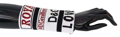 Shop Dolce & Gabbana Multicolor Wool Knit D&g Love Wristband Wrap