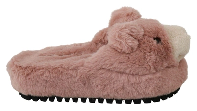 Shop Dolce & Gabbana Pink Bear House Slippers Sandals Shoes