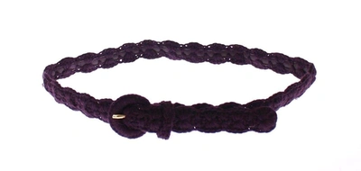 Shop Dolce & Gabbana Purple Cotton Gold Logo Waist Belt