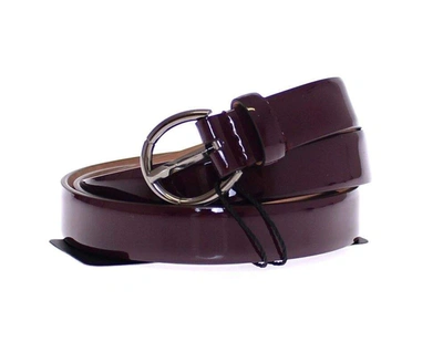 Shop Dolce & Gabbana Purple Leather Logo Cintura Belt
