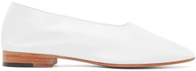 Martiniano White Leather Glove Flats