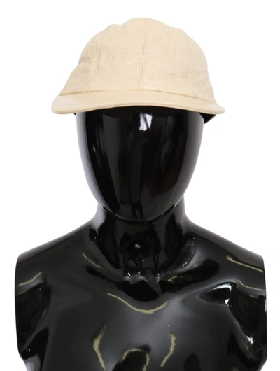 Shop Dolce & Gabbana White Lamb Skin 100% Leather Baseball Hat