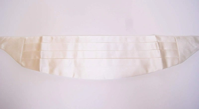 Shop Dolce & Gabbana White Waist Tuxedo Smoking Belt Cummerbund