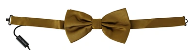 Shop Dolce & Gabbana Yellow Mustard 100% Silk Butterfly Papillon Men Bow Tie