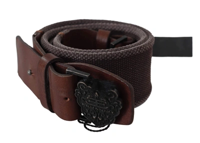 Shop Ermanno Scervino Dark Brown Leather Wide Buckle Waist Belt