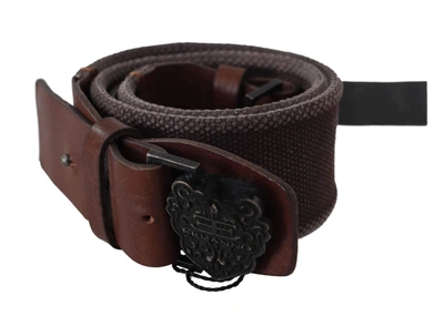 Ermanno Scervino Dark Brown Leather Wide Buckle Waist Belt In Brown