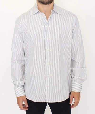 Shop Ermanno Scervino Men   Striped Regular Fit Casual Shirt In White