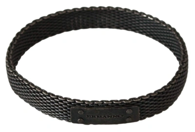 Shop Ermanno Scervino Silver Branded Metal Steel Unisex Bracelet