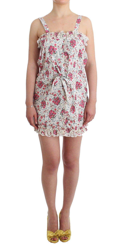 Shop Ermanno Scervino Women   Beachwear  Floral Beach Mini Dress Short In Pink