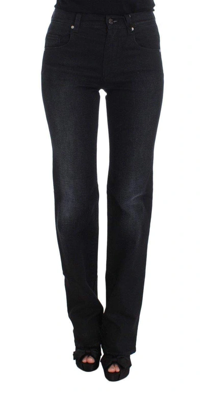 Ermanno Scervino Cotton Blend Slim Fit Bootcut Women's Jeans In Blue