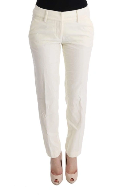 Shop Ermanno Scervino Women   Cotton Regular Fit Casual Pants In White