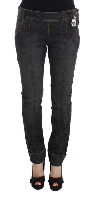 Shop Ermanno Scervino Women   Cotton Slim Fit Denim Jeans In Gray