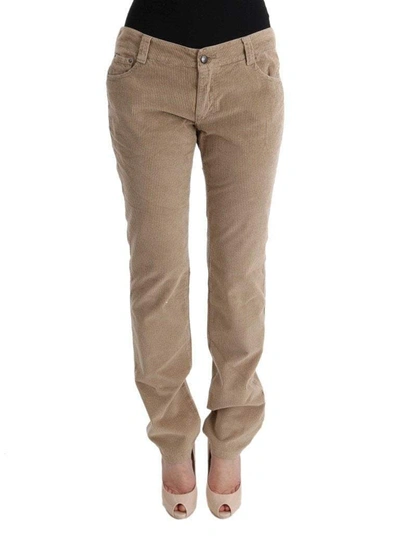 Shop Ermanno Scervino Women   Cotton Velvet Regular Fit Pants In Beige