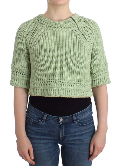 Shop Ermanno Scervino Women   Cropped Knit Sweater In Green