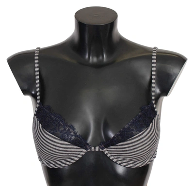 Shop Ermanno Scervino Women   Stripes Lace Reggiseno Bra Underwear In Blue