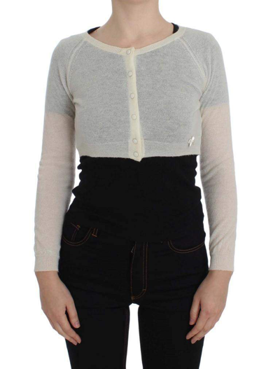 Shop Ermanno Scervino Women   Wool Blend Sweater Cardigan In White