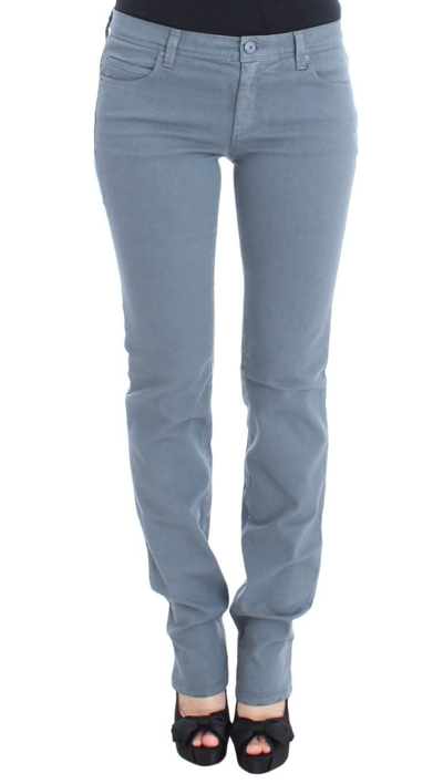 Shop Ermanno Scervino Women  Cotton Blend Slim Fit Bootcut Jeans In Blue