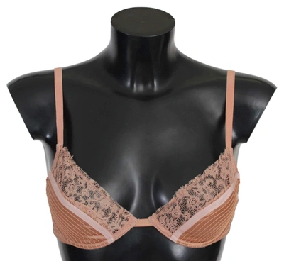 Shop Ermanno Scervino Women  Nude Lace Push Up Silk Underwear In Multicolor