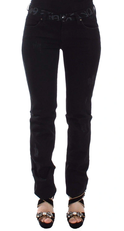 Shop Ermanno Scervino Women  Slim Jeans Denim Pants Skinny Stretch In Black