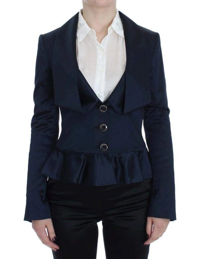 Shop Exte Three Button Single Breasted Blazer Jacket In Blue
