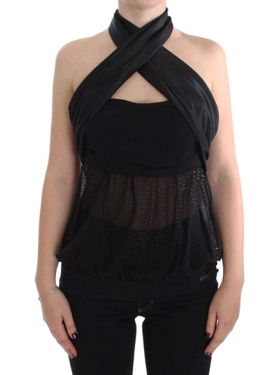 Shop Exte Neck Wrap Top Blouse In Black