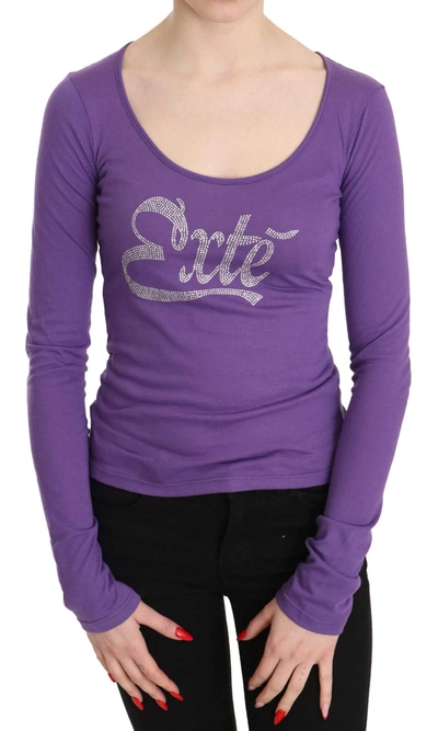 Exte Crystal Embellished U-neck Blouse In Purple