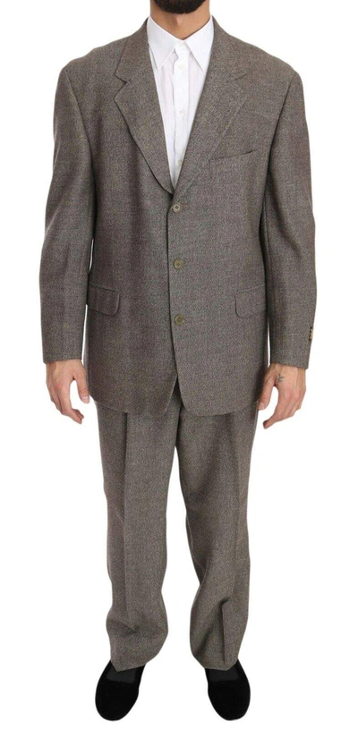 Shop Fendi Brown Wool Regular Single  Breasted Suit