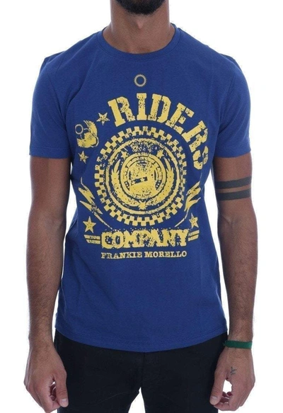 Shop Frankie Morello Cotton  Crewneck T-shirt In Blue