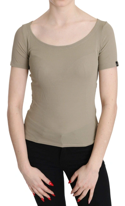 Shop Gf Ferre' Nylon Short Sleeve Casual Tank Top Blouse In Gray