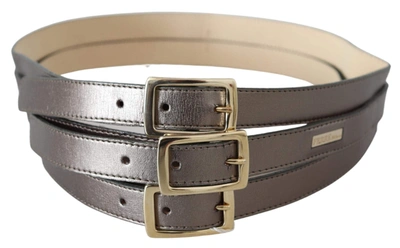 Shop Gf Ferre' Bronze Gold Chrome Metal Buckle Belt In Silver