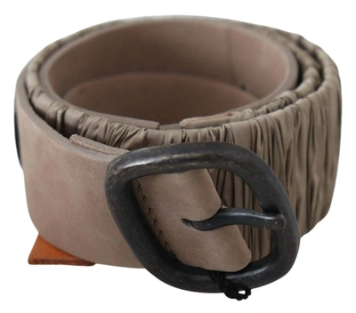 Shop Gf Ferre' Brown Solid Leather Waist Metal Buckle Belt