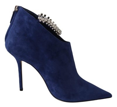 Shop Jimmy Choo Blaize 100 Pop  Leather Boots In Blue