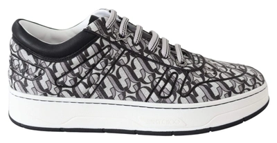 Jimmy Choo Hawaii Silver Black Glitter Sneakers In Silver