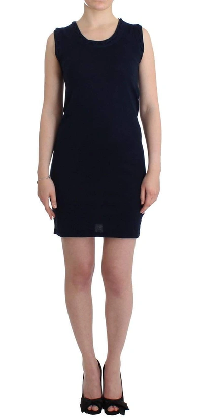 Shop John Galliano Jersey Dress In Blue