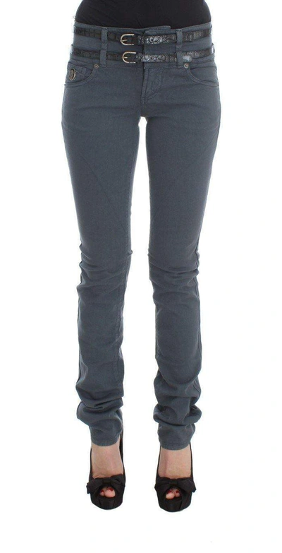 Shop John Galliano Slim Fit High Waist Jeans In Blue