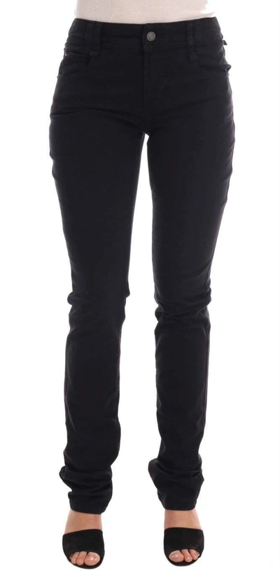 John Galliano Black Cotton Denim Stretch Regular Fit Jeans In Black