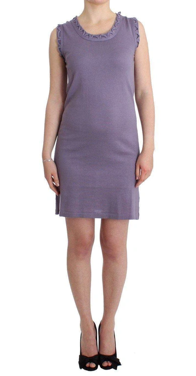 Shop John Galliano Purple Cotton Jersey Dress