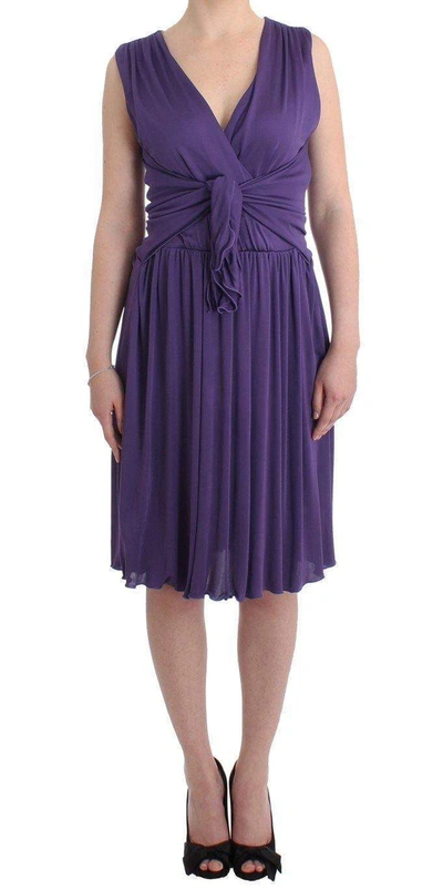 Shop John Galliano Purple Sheath Dress