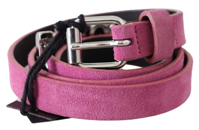 Shop Just Cavalli Pink Silver Chrome Metal Buckle Waist Belt