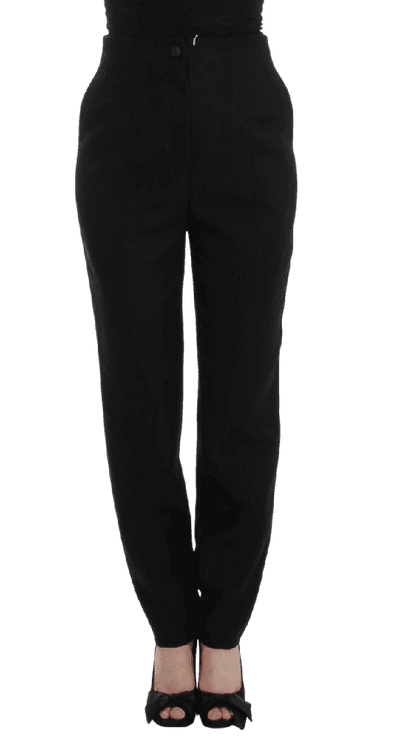 Shop Kaale Suktae High Waist Straight Slim Dress Pants In Black