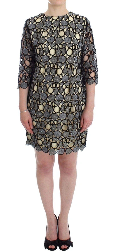 Lanre Da Silva Ajayi Black Cream Sheath Dress Shift Mini Dress In Black
